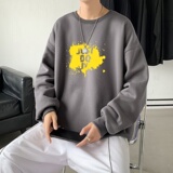 Y2456P38！21年秋冬新款港风日系大码印花长袖圆领卫衣男，男装卫衣，星座510A-2