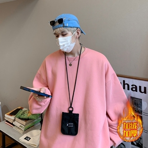 GB5920P40加绒加厚圆领卫衣男士2023新款秋冬季装上衣服保暖图片