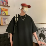 TB8126P25直播品质包边包条重磅菠萝格圆弧下摆侧开叉大码宽松T恤，男装T恤，星座510A-6
