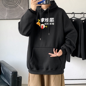 L2387P48新款2022秋冬连帽卫衣男大码运动帽衫宽松薄外套图片