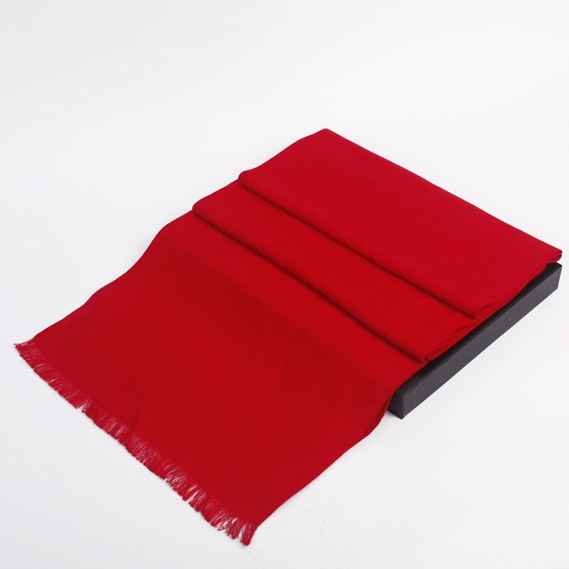 WJ0977P28礼盒装秋冬大红色礼仪公司活动年会礼纯色双面绒品围巾，围巾，星座510A-6