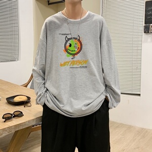 C2622P30长袖t恤男ins潮牌男生体恤宽松打底衫内搭上衣服秋衣纯棉图片