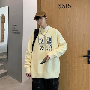 MD2693P55毛衣男春秋宽松潮流oversize网红线衣情侣ins超火针织衫