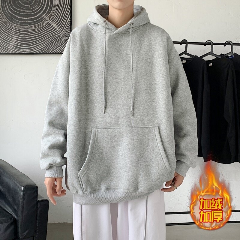 GB5921P49面料100%棉340克光板连帽卫衣加绒加厚宽松版粉色,男装卫衣,星座510A-2