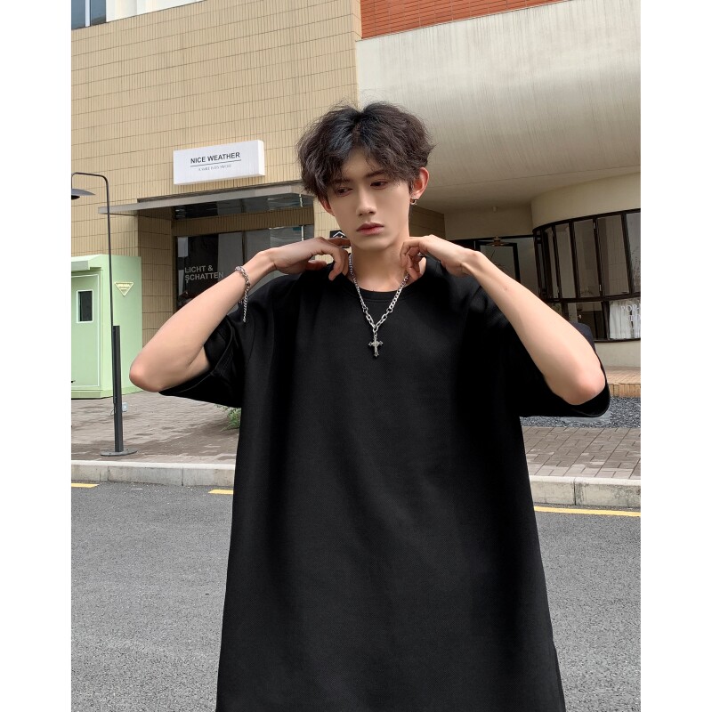 TB8405P25短袖男T恤青少年菠萝格圆弧下摆休闲学生纯色百搭半袖,男装T恤,星座510A-6
