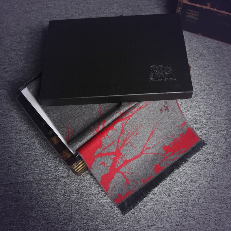 WJ0940P28秋冬男提花格子流苏中长清新拼接围巾男士休闲百搭商务，围巾，星座510A-6