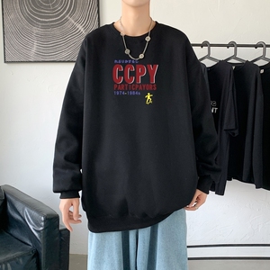 Y2426P38新款21年秋圆领卫衣男大码韩版宽松长袖外套男 港风卫衣图片