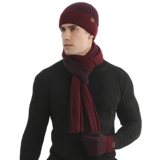 WJ0047P55情侣保暖手套三件套加厚绒护耳针织帽冬韩版毛线帽围巾，围巾，星座510A-6