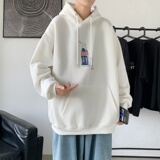 L2485P48秋装21中性纯色连帽卫衣套头宽松外套情侣装打底帽衫，男装卫衣，星座510A-2