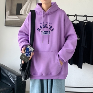 L2425P48卫衣男秋冬新款潮趣文字印花潮流休闲帅气连帽外套