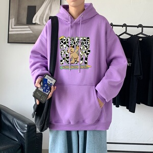 L2541P48新款2023秋冬连帽卫衣男大码运动帽衫宽松薄外套卫衣图片