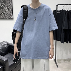 TG6278P15男士港风男士纯色T恤高货纯棉男T光板落肩款T恤