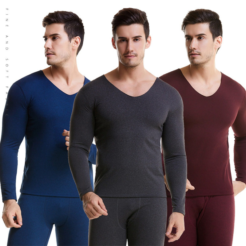 N1258P35男阳离子保暖内衣V领轻盈速热纤维内衣细绒中厚贴身内衣，保暖内衣，星座510A-6