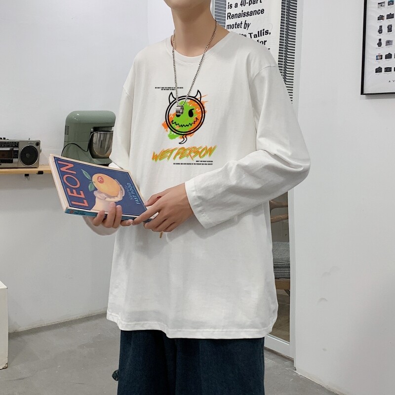 C2622P30宽松打底衫内搭上衣服秋衣纯棉长袖t恤男ins潮牌男生体恤图片