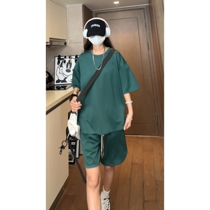 TZBY8395P55透气短袖t恤男纯白色宽松大码短裤套装半袖打底衫潮图片