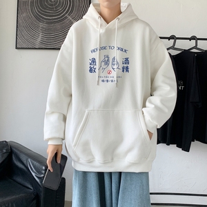 L2417P48秋卫衣外套男女2021秋新款港风ins连帽套头印花卫衣图片