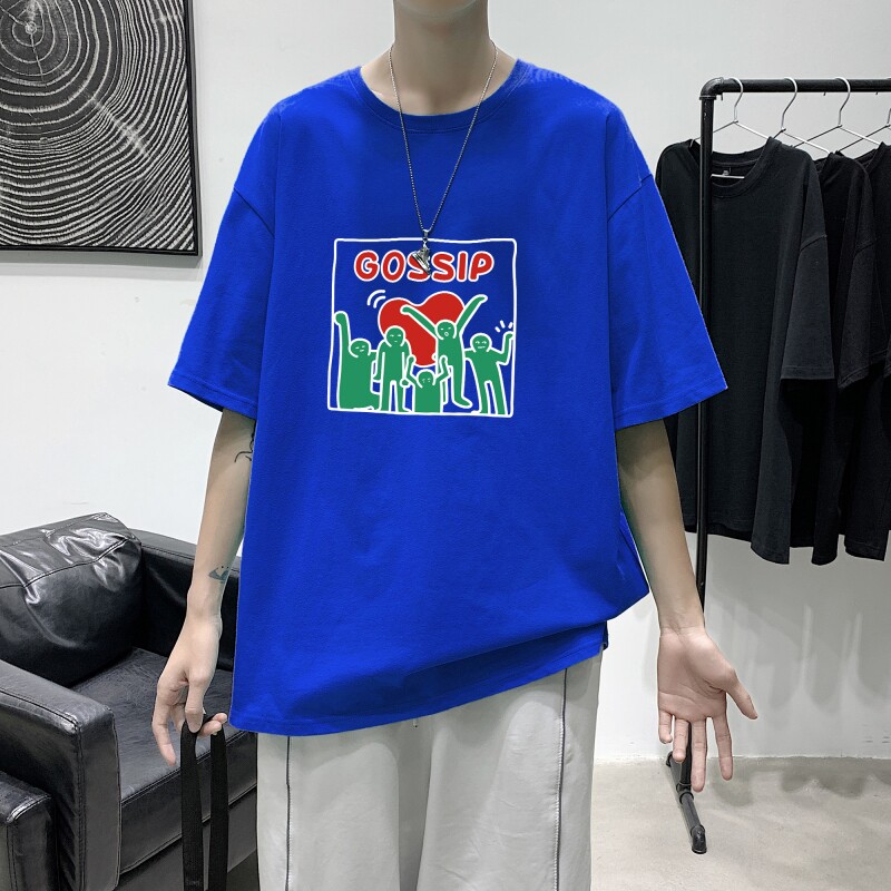 T3417P25港风2023夏新款T恤男宽松T恤落肩港风男T仓库正常配送,男装T恤,星座510A-2