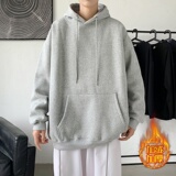 GB5921P49面料100%棉340克光板连帽卫衣加绒加厚宽松版克蓝，男装卫衣，星座510A-2