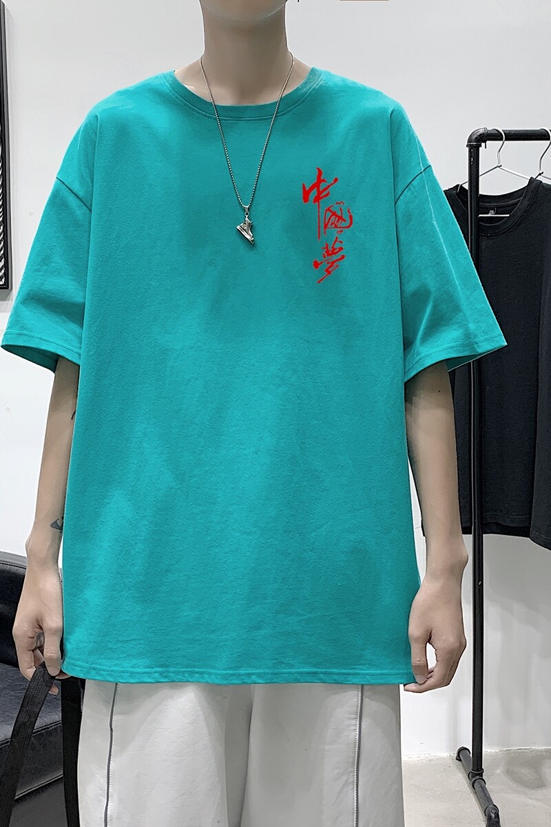 D2123港风室内男士夏季潮流潮牌潮印花半袖体恤纯棉男T恤,男装T恤,星座510A-6