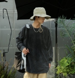GB5622P45美式卫衣男春秋季纯色水洗做旧圆领上衣宽松休闲长袖大，男装卫衣，星座510A-2