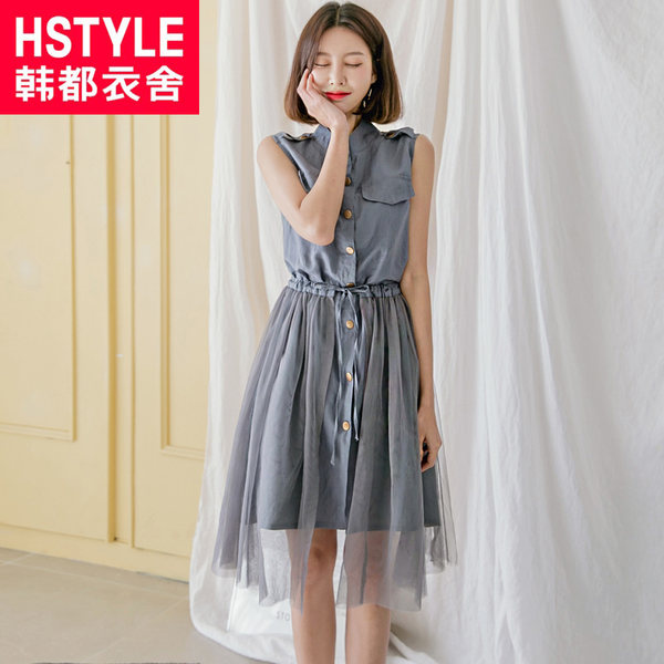 韩都衣舍 18年新款 两件套无袖连衣裙 双重优惠折后￥103包邮史低 2色可选
