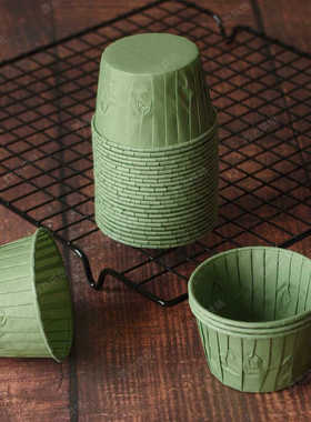 绿色纸杯蛋糕纸杯子大号森林系森系甜品台硅油墨绿色蛋糕纸杯