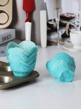 蒂芙尼蓝烘焙纸杯蓝色紫色甜品台杯子蛋糕耐高温马芬麦芬纯色纸杯