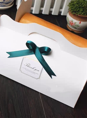 烘培包装盒 白色长款蛋糕卷盒 瑞士卷蛋糕盒手提包装盒西点盒