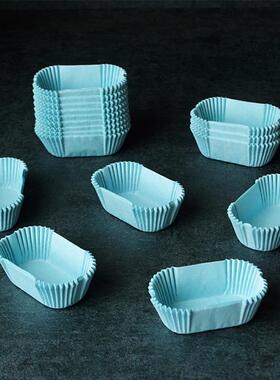 长方形蛋糕纸杯船形防油纸托磅蛋糕吐司纸托蓝色甜品台蛋糕纸杯