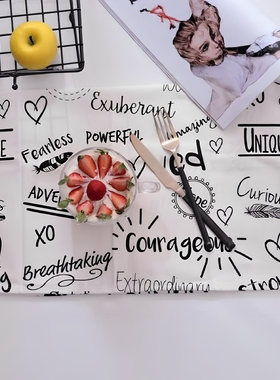 创意字母拍摄背景布西餐巾