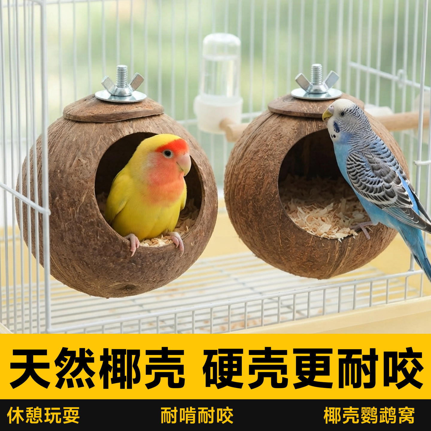 天然椰子壳鸟窝鹦鹉专用耐啃咬图片