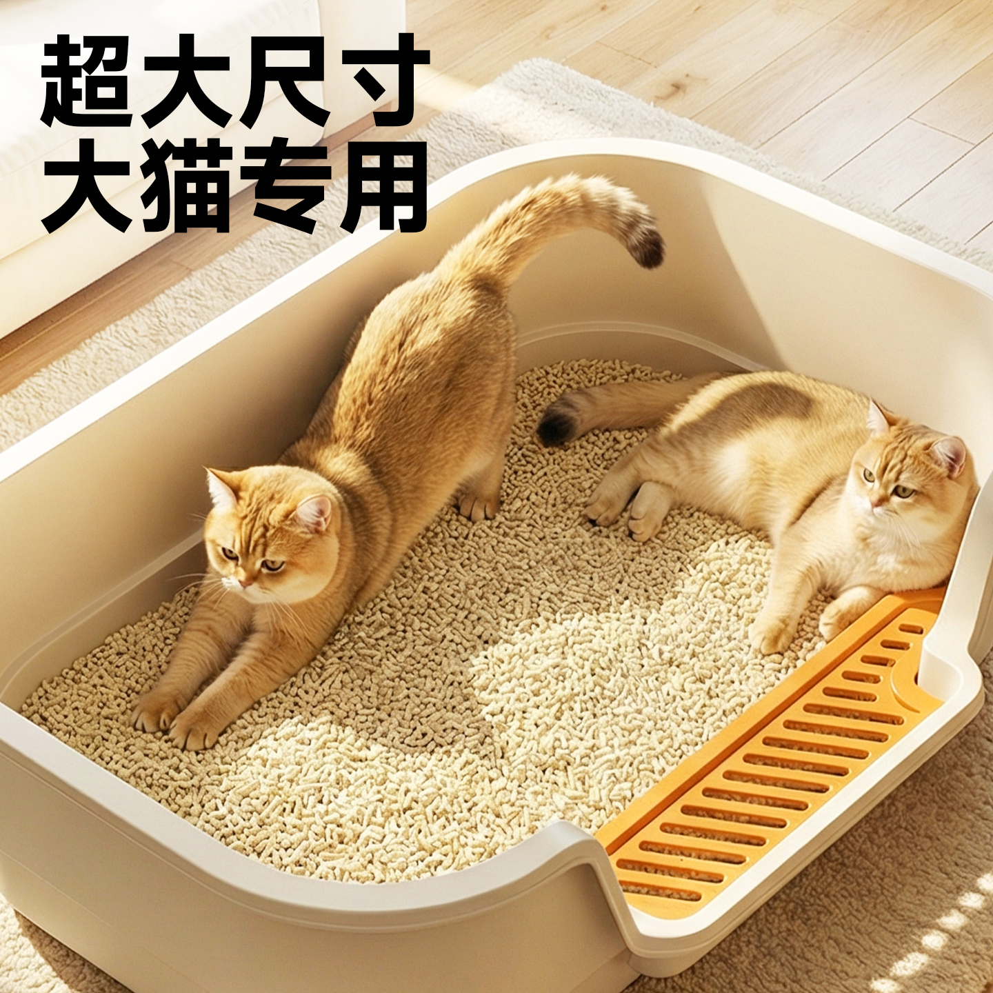 猫砂盆超大号加高60cm防外溅幼猫宠物厕所开放式加厚半封闭专用