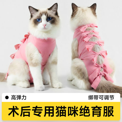 猫咪绝育服母猫手术服透气断奶服莫代尔可调节绑带猫术后防舔衣服