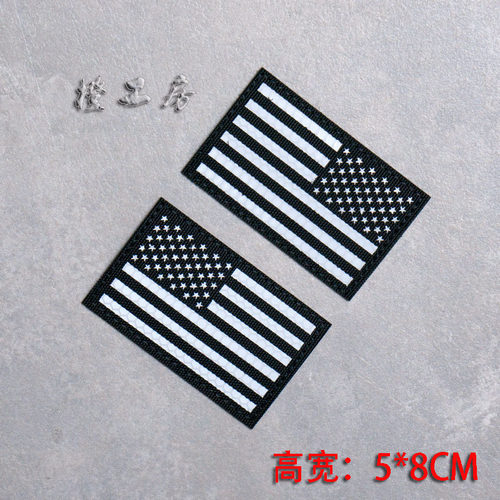拍3包邮星条旗魔术贴章缝线精制