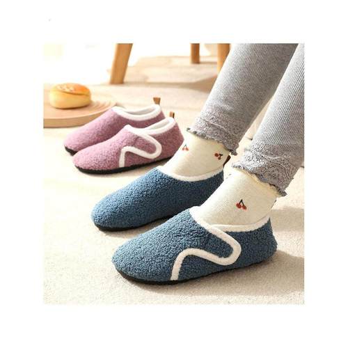 地板袜秋冬加绒儿童室内防滑底早教学步宝宝鞋居家棉鞋魔术贴鞋套