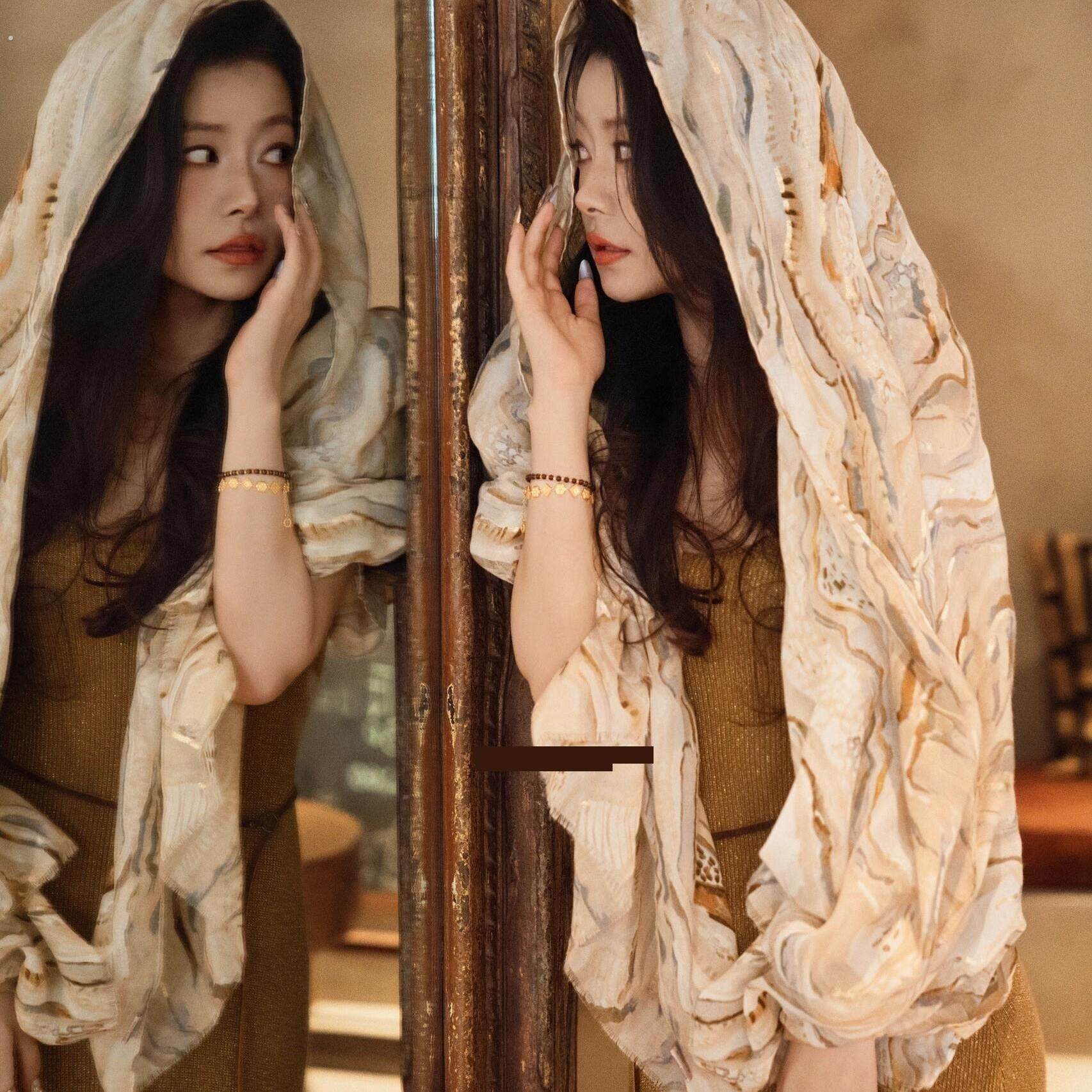 埃及迪拜土耳其沙漠旅游穿搭围巾披肩女夏季秋民族风旅拍纱巾头巾