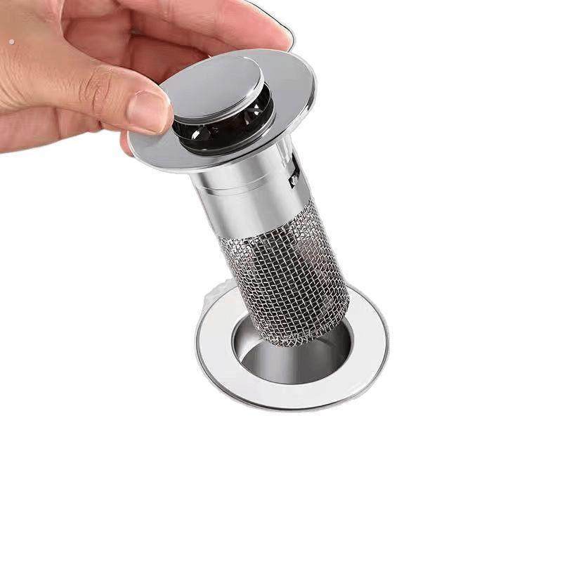 洗手盆漏水塞过滤弹跳芯脸盆水池下水器防臭网面盆通用按压式密封