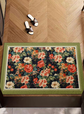 入户门高颜值丝圈地垫除尘免洗蹭脚垫可剪裁PVC玄关门口地垫门垫