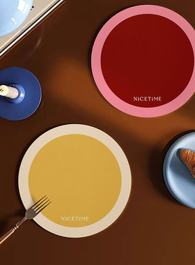 轻奢高级感桌面防烫隔热碗盘餐垫多巴胺中古风餐桌垫耐高温小桌垫