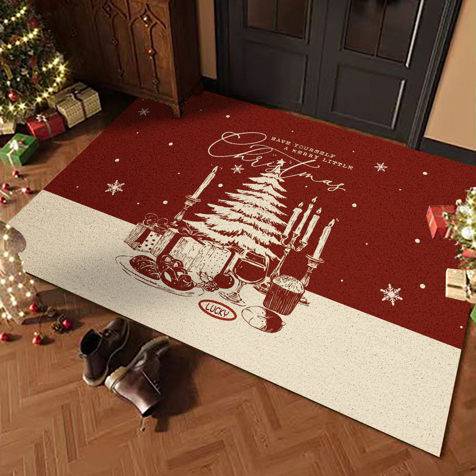 家用入户门丝圈地垫喜庆圣诞门垫