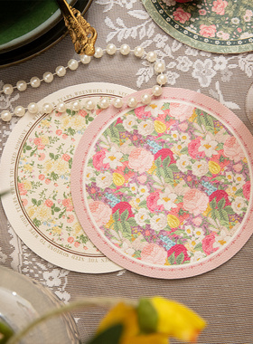 春日花期系列桌面隔热垫防水防油免洗碗盘餐具垫小圆形防烫桌垫