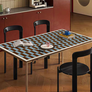 轻奢中古风家用餐桌垫荔枝纹皮革防烫耐脏免洗茶几垫高级防尘桌布