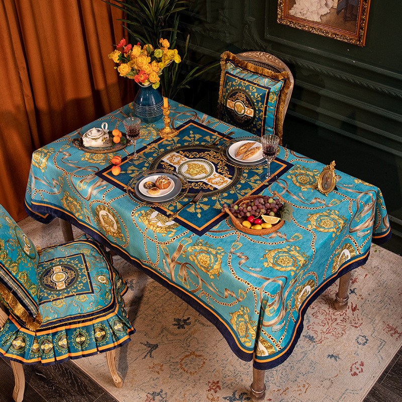 雪尼尔短毛绒欧式风防水茶几布