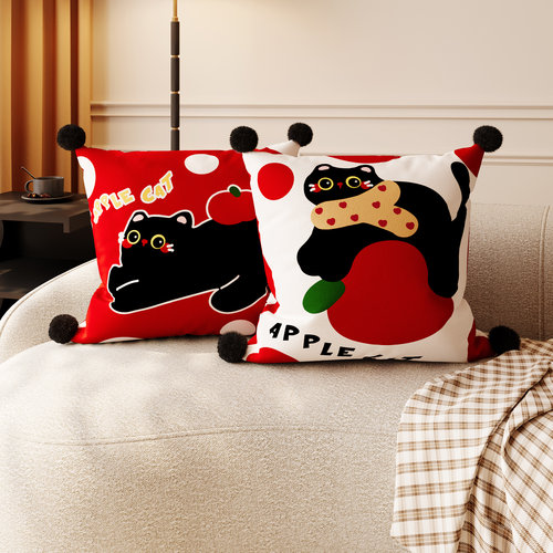 卡通新年毛绒抱枕榻榻米床头靠枕