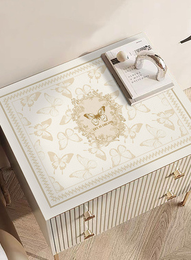 轻奢卧室床头柜防水耐脏皮革盖垫高级感免洗洗衣机盖布定制蝴蝶款