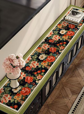 家用客厅防尘电视柜盖垫鞋柜边柜长条形可擦免洗皮革盖布盖巾桌垫