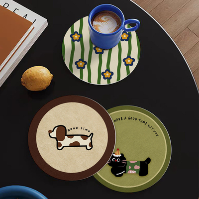 卡通小号圆形家用杯垫卡通碗盘垫