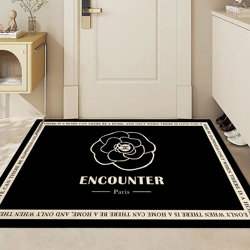 小香风复古入户门地垫防滑丝圈