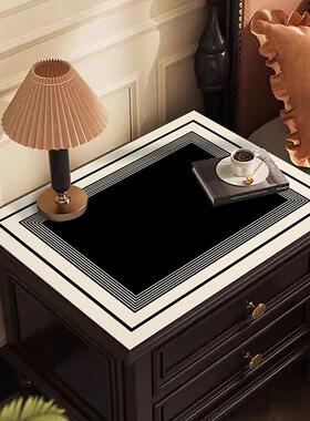 黑色极简风床头柜桌垫免洗易打理皮革洗衣机冰箱防水防尘保护罩垫
