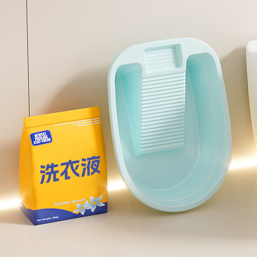 洗衣盆带搓衣板一体式家用大号塑料脸盆洗衣桶加厚搓衣大盆长方形